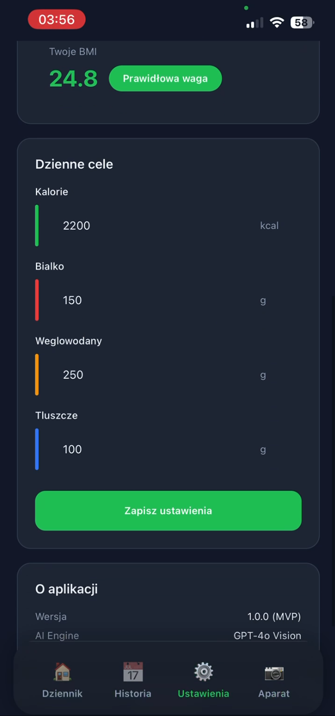 Kalendarz i statystyki w EatSee